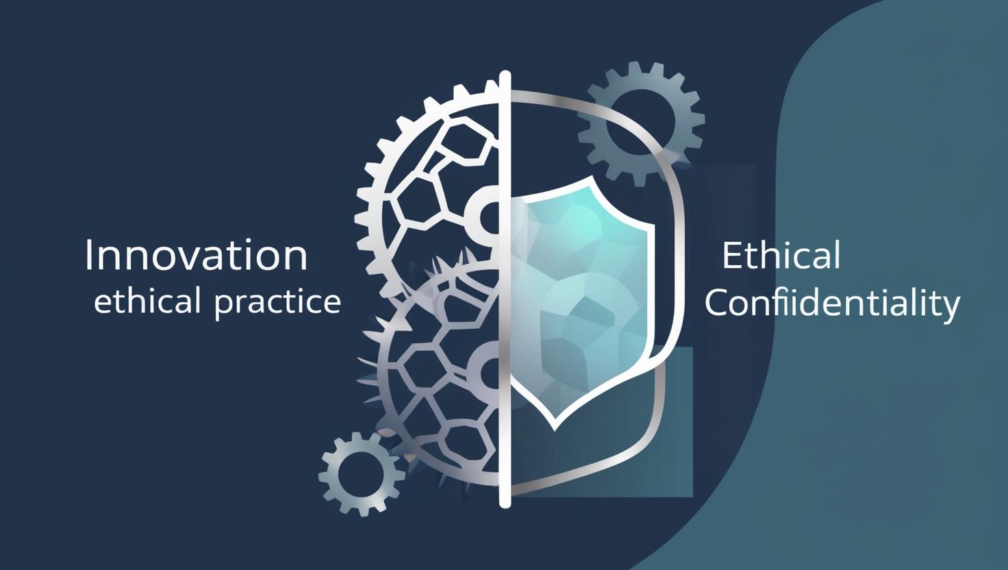 create a image on combination of innovation, ethical practice and confidentiality